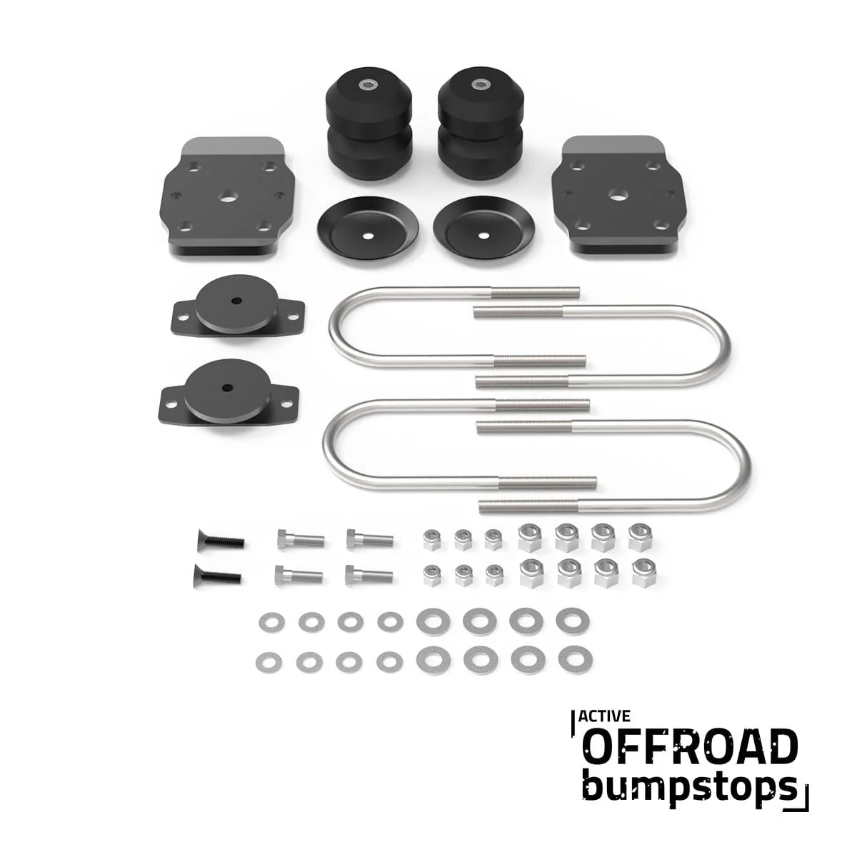 Active Off-Road Bumpstops w/ U-Bolt Flip Kit for 2015-2022 Chevy Colorado and 2015-present GMC Canyon - Rear Kit - SKU #ABSGMFK