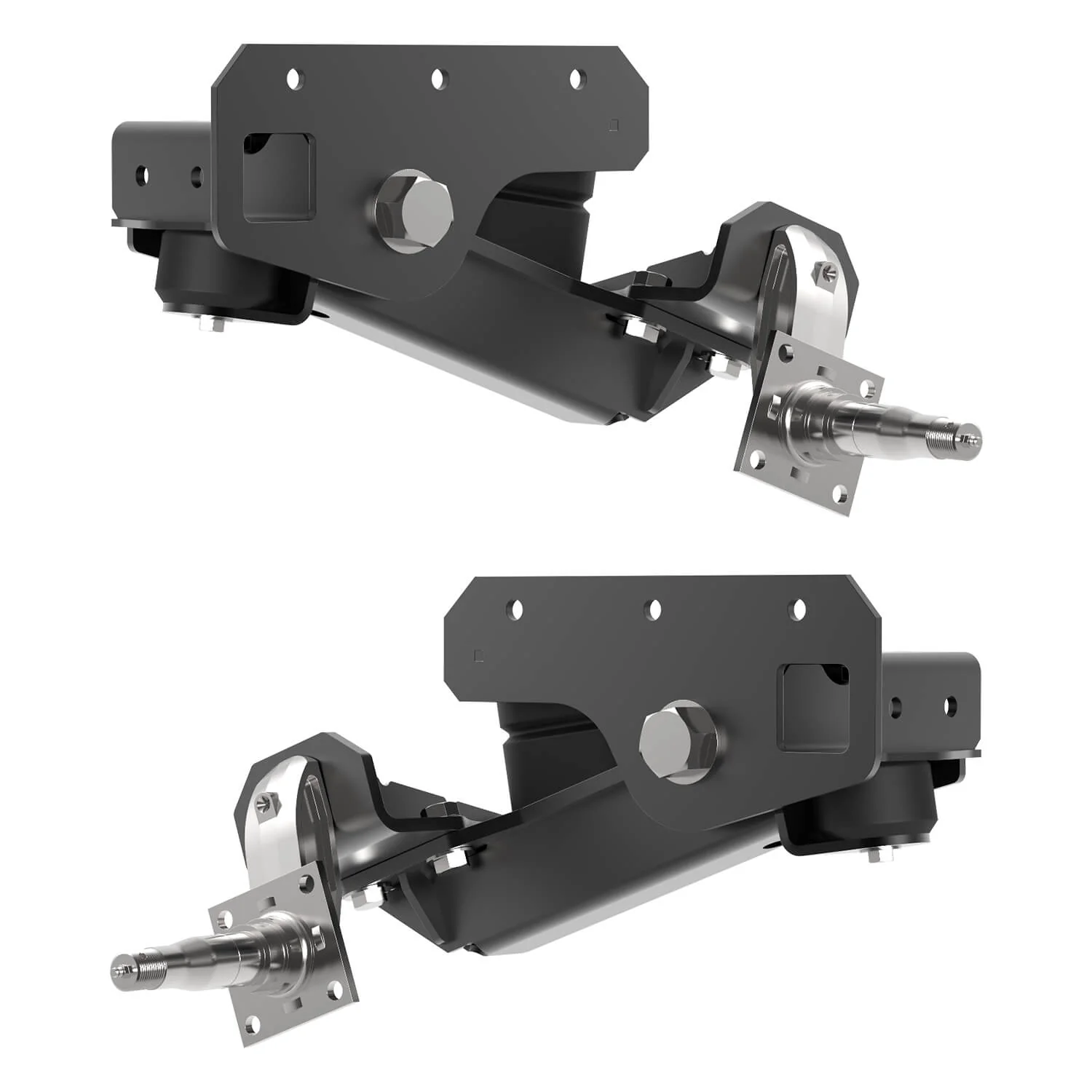 2000 lb HD Axle-Less Trailer Suspension w/ 4” Lift & Long Spindles - Image 2